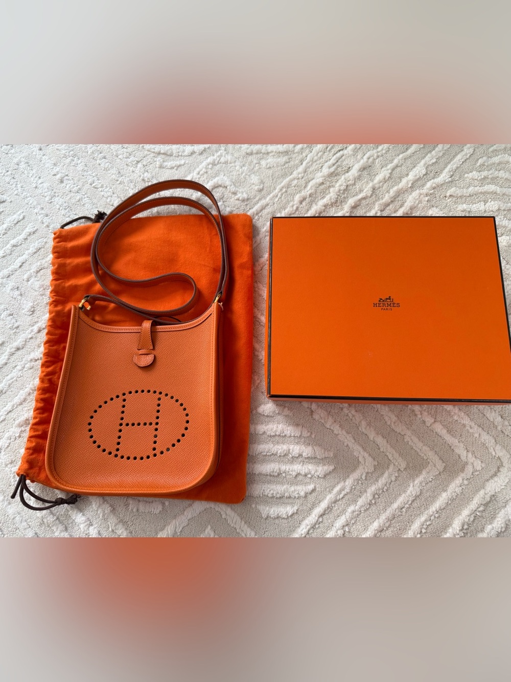 Hermes Long Strap Evelyne Bag Epsom TPM